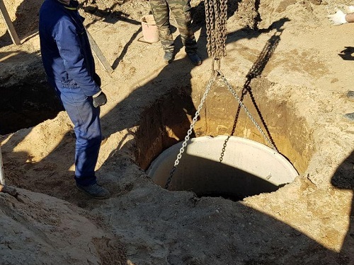 Переливной бетонный септик в Речице